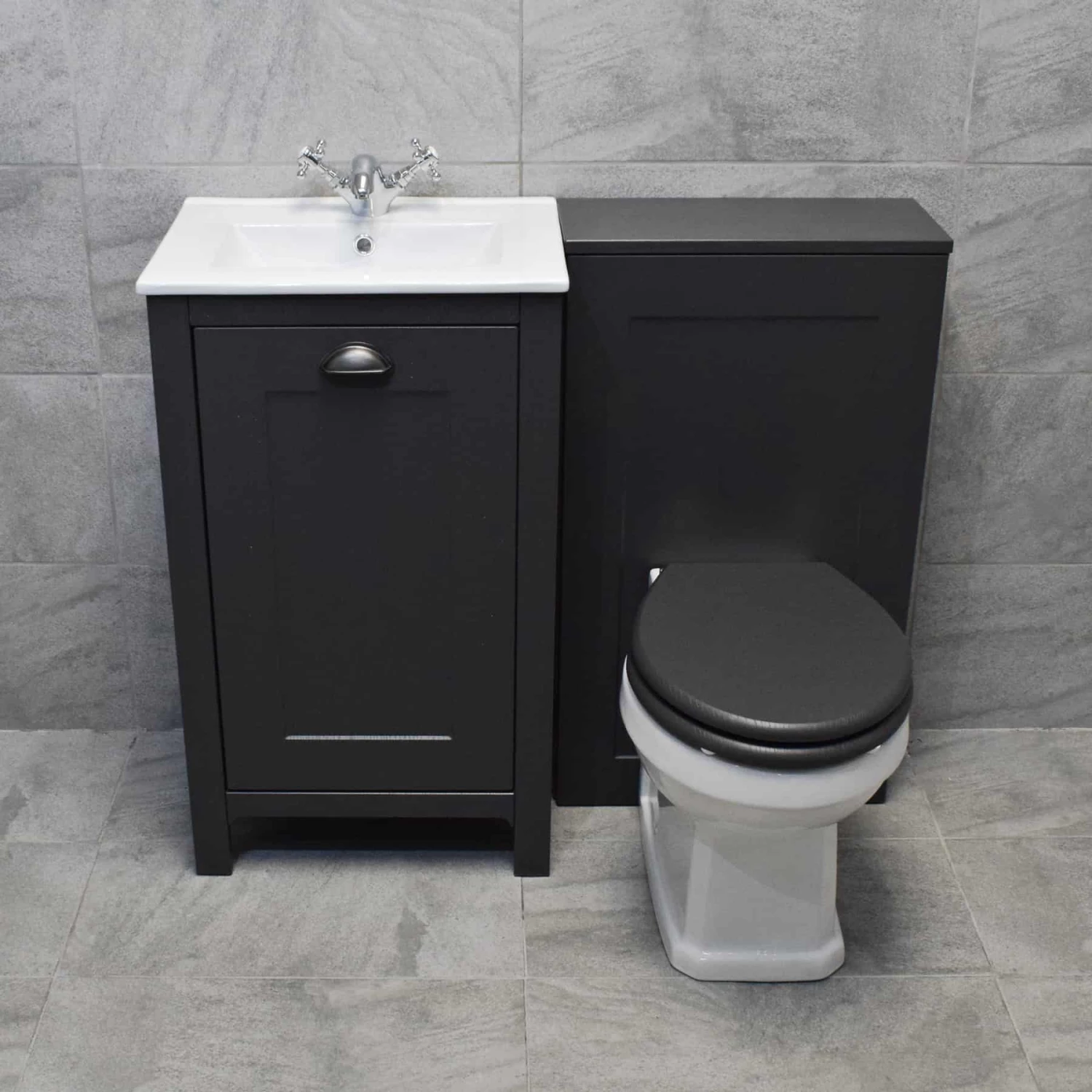 Derby 1000 Light Grey Or Dark Grey Vanity Bathroom Suite + Toilet – Optional Tap 3 Derby 1000 Light Grey Or Dark Grey Vanity Bathroom Suite + Toilet – Optional Tap