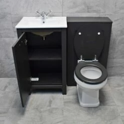 Derby 1000 Light Grey Or Dark Grey Vanity Bathroom Suite + Toilet – Optional Tap 19 Derby 1000 Light Grey Or Dark Grey Vanity Bathroom Suite + Toilet – Optional Tap -UK Bathroom Products Sales 2024 Derby DG 500 Basin WC Unit York Open