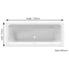 1700mm X 700mm Double Ended Square Bath With Panel Options