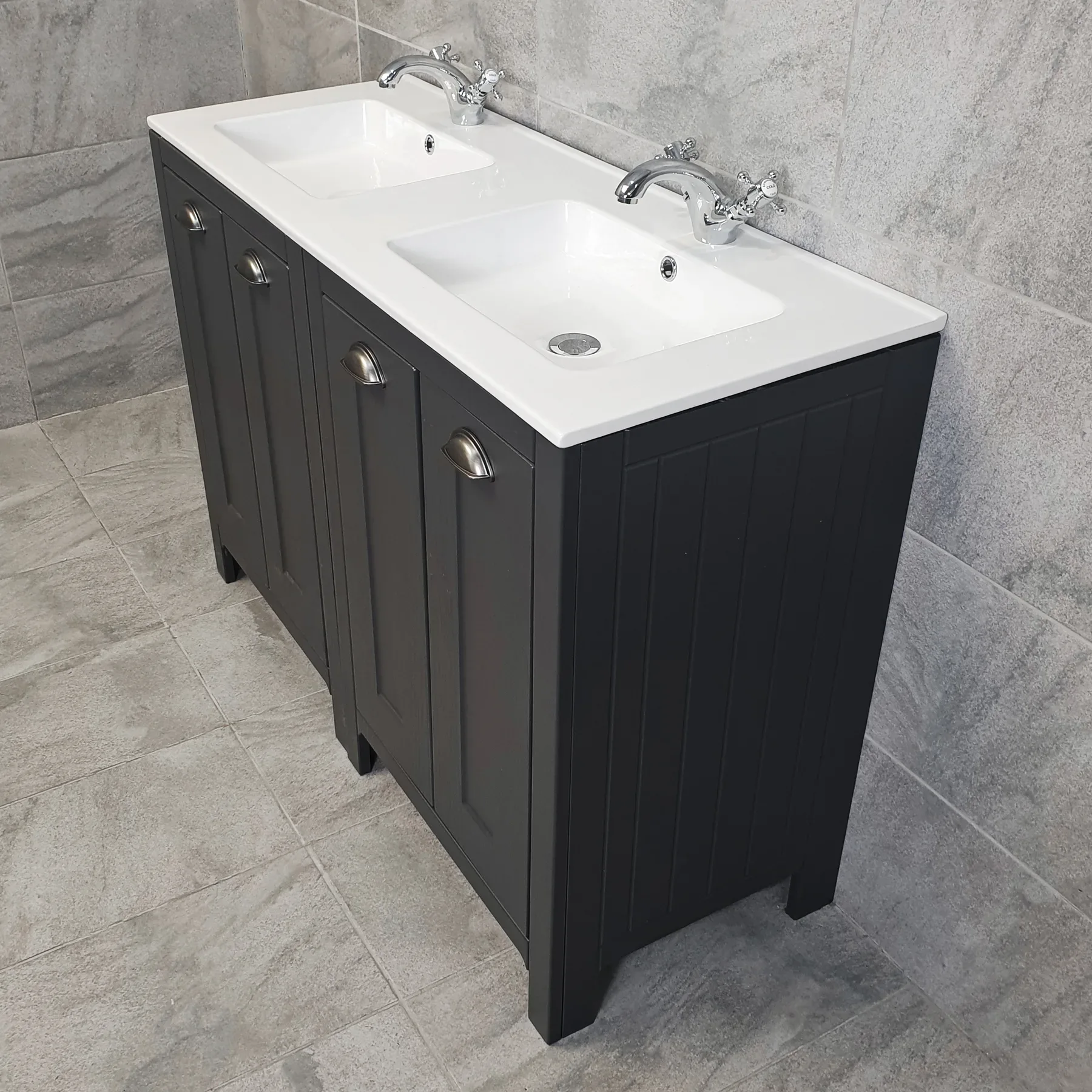 Double Vanity Basin His And Hers Twin Sink Bathroom Ceramic Modern Square Style 6 Double Vanity Basin His And Hers Twin Sink Bathroom Ceramic Modern Square Style - Image 4