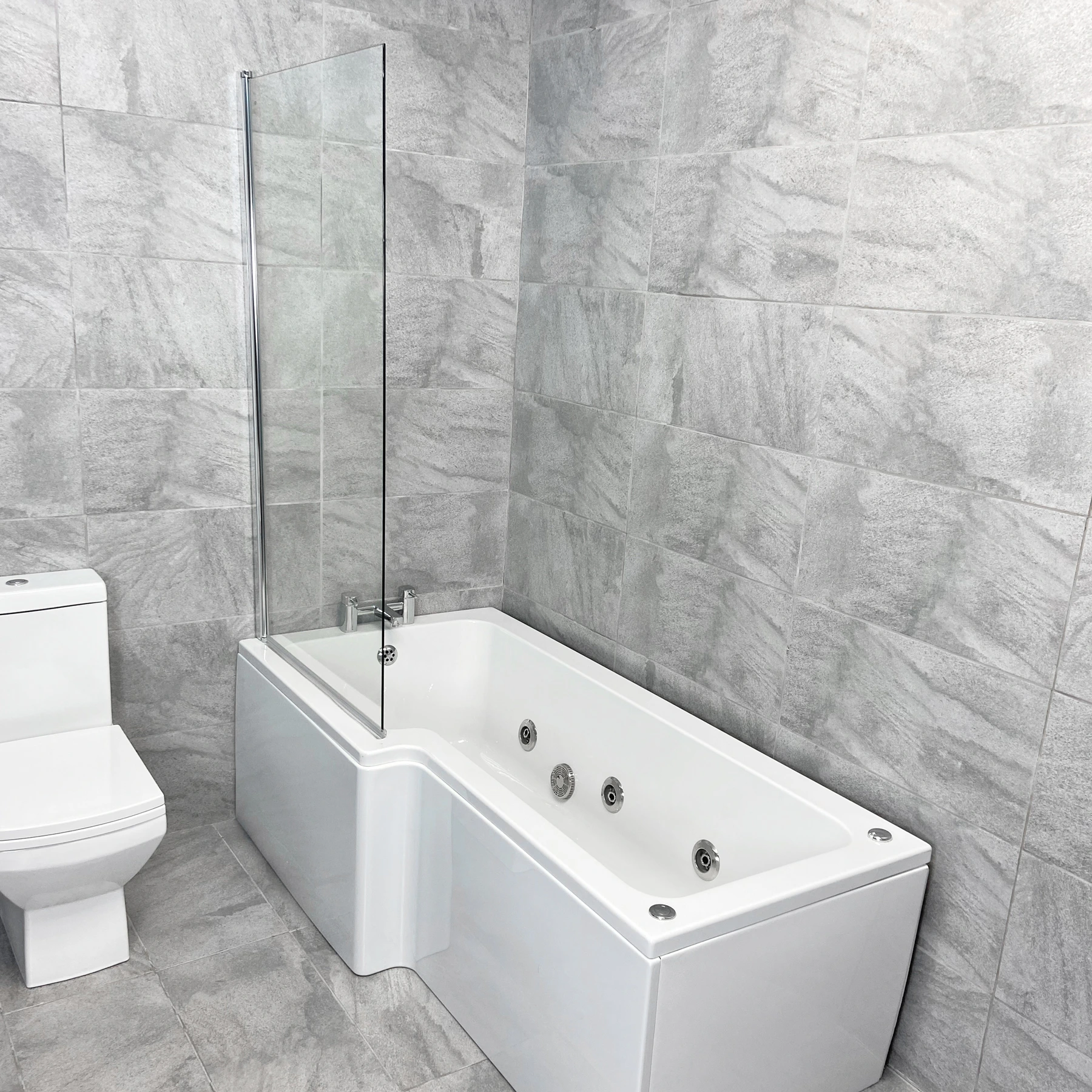 L Shaped Whirlpool Showerbath Suite With Amelia Toilet & Basin Set – Left Hand 7 L Shaped Whirlpool Showerbath Suite With Amelia Toilet & Basin Set – Left Hand - Image 5