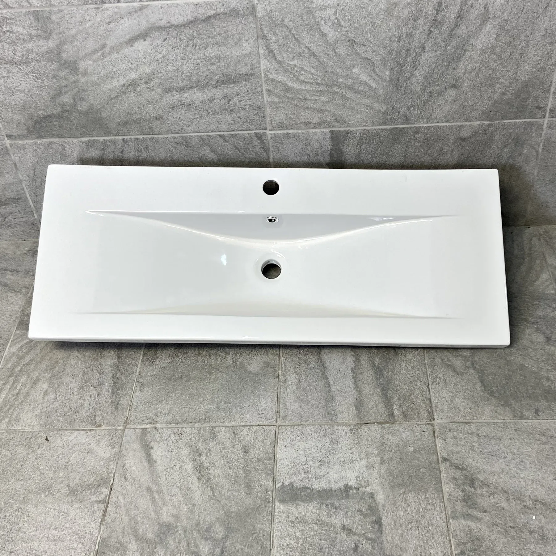 1010mm X 390mm Ceramic Bathroom Sink Vanity Basin Rectangular 6 1010mm X 390mm Ceramic Bathroom Sink Vanity Basin Rectangular - Image 4