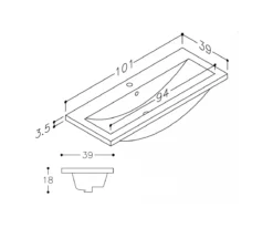 STYLE SELECTIONS Sales -UK Bathroom Products Sales 2024 FB1013913 1010mm x 390mm front sizes jpg webp