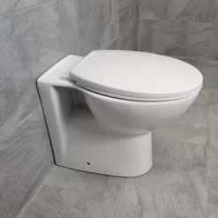 Georgina Round Back To Wall Toilet Pan With Soft Close Seat