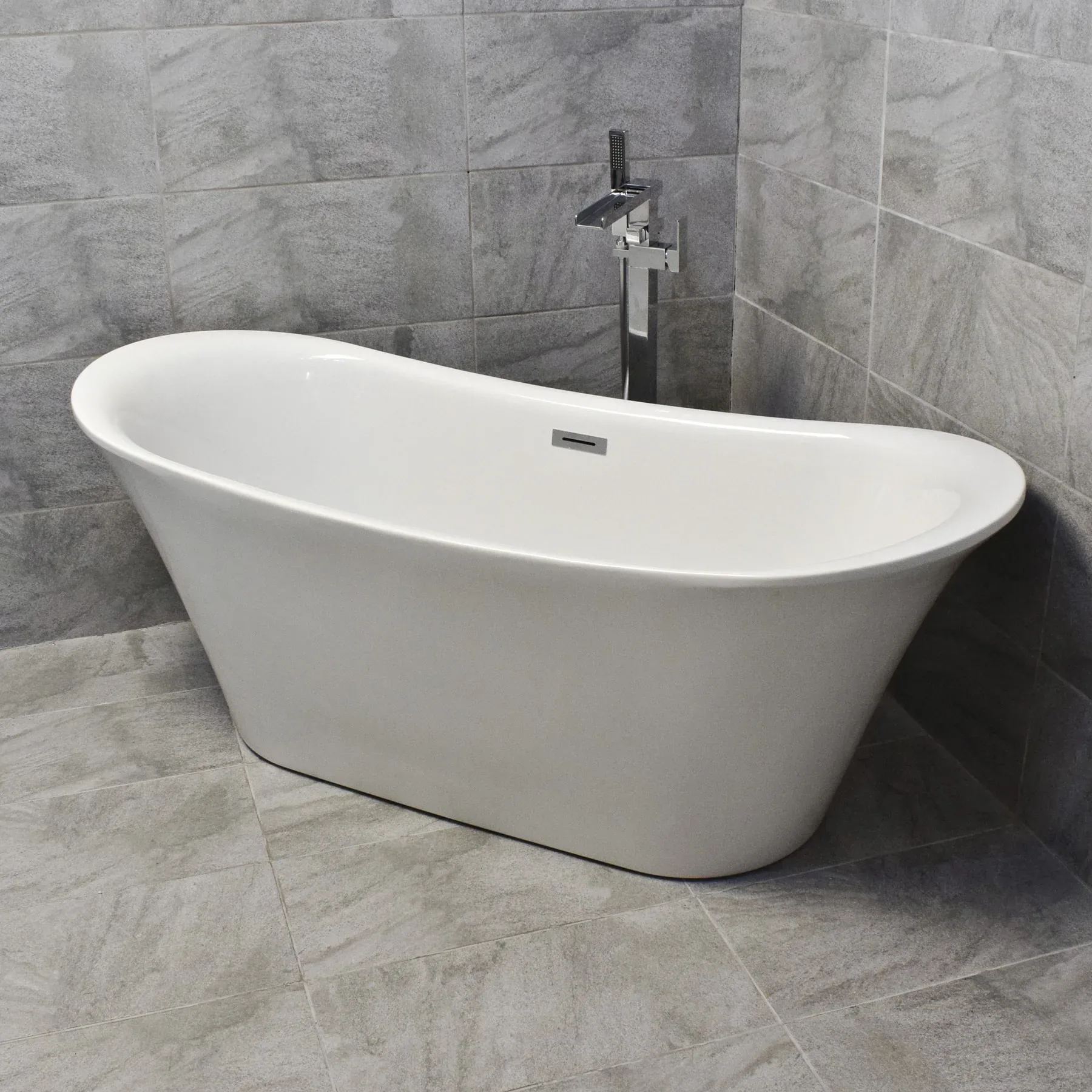 Bowness Oval Modern Style Freestanding Slipper Bath Inc Waste 1680 X 705mm 4 Bowness Oval Modern Style Freestanding Slipper Bath Inc Waste 1680 X 705mm - Image 2