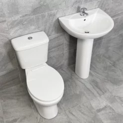 Gillian Rimless Toilet & Basin Sink Set Bathroom Suite Modern Style