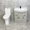 750mm Grey Ash Vanity Unit & Cam Open Or Closed Back Toilet Bathroom Set 2 750mm Grey Ash Vanity Unit & Cam Open Or Closed Back Toilet Bathroom Set -UK Bathroom Products Sales 2024 Grey Ash 750 Black Handles Cam Toilet Compare OB Front