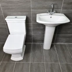 Darlington Hemsley Art Deco Style Bathroom Suite Basin Sink + Toilet Set 7 Darlington Hemsley Art Deco Style Bathroom Suite Basin Sink + Toilet Set -UK Bathroom Products Sales 2024 Hemsley Toilet Darlington Basin Set Front jpg webp