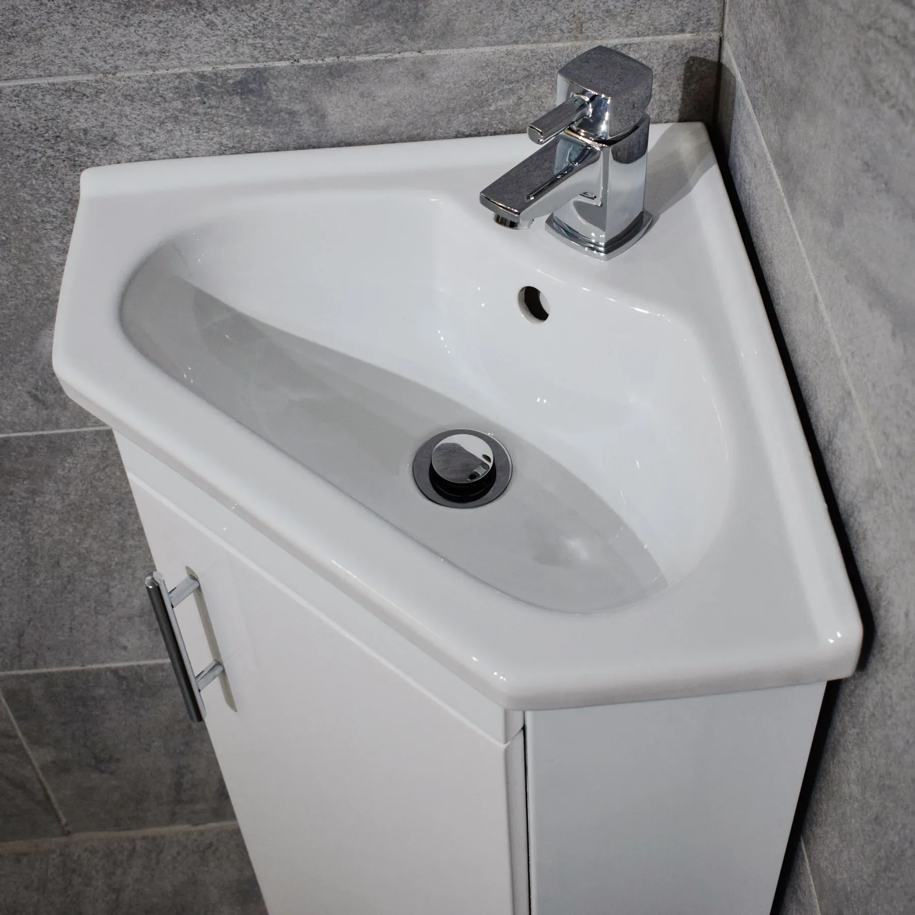 Corner Vanity Basin Sink Unit + RAK Series 600 Compact Toilet Cloakroom Ensuite 6 Corner Vanity Basin Sink Unit + RAK Series 600 Compact Toilet Cloakroom Ensuite - Image 4