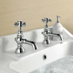 Comfrey Luxury Traditional Basin Sink Taps & Bath Taps Cross Head Chrome