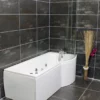 Right Hand P Shape Spa Bath & Screen Whirlpool & Optional Light 1 Right Hand P Shape Spa Bath & Screen Whirlpool & Optional Light -UK Bathroom Products Sales 2024 KIT434R Z P shape whirlpool showerbath pic 1 RH comp jpg webp