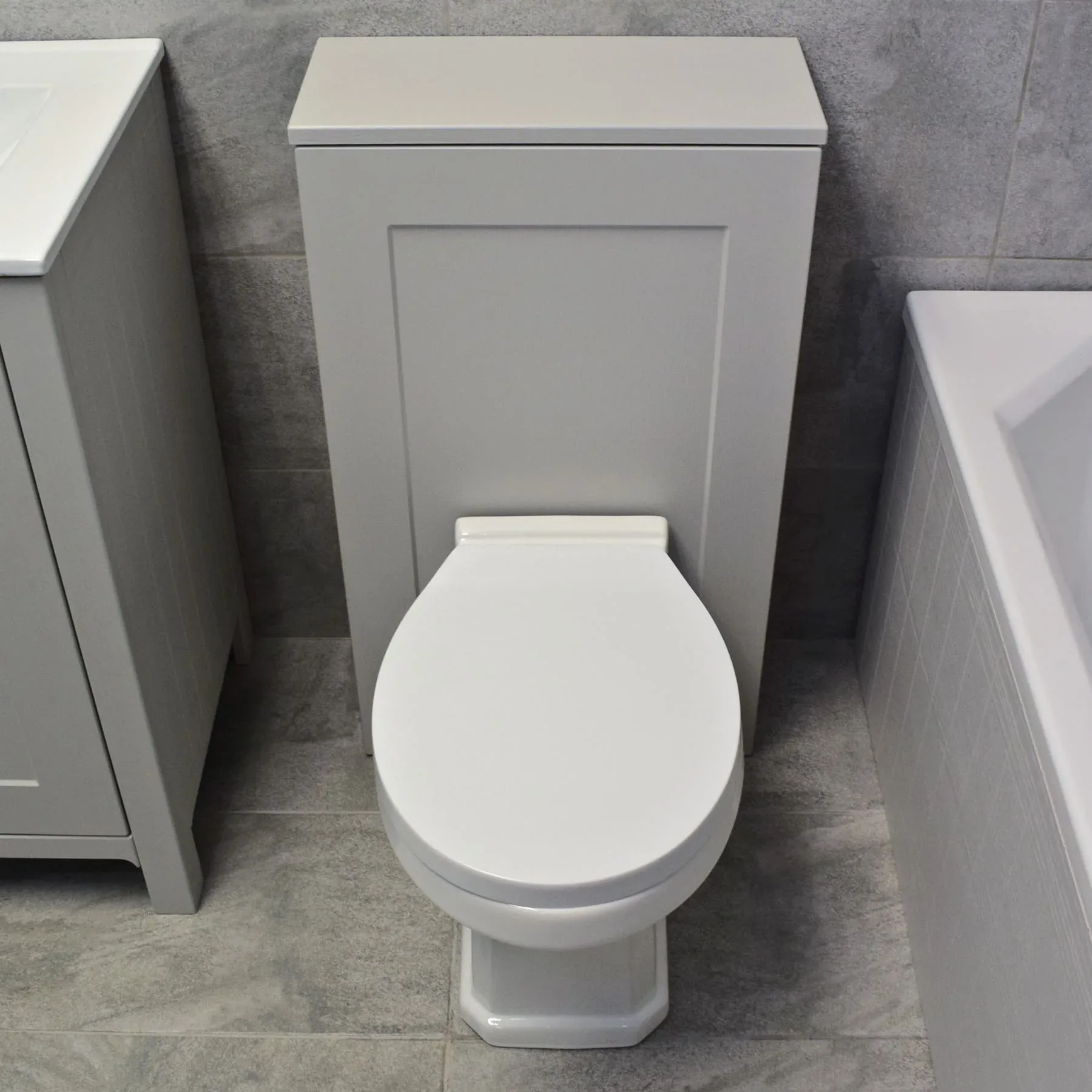 Derby Bathroom Suite Vanity Sink Unit + Toilet + Bath – Light Grey 11 Derby Bathroom Suite Vanity Sink Unit + Toilet + Bath – Light Grey - Image 9