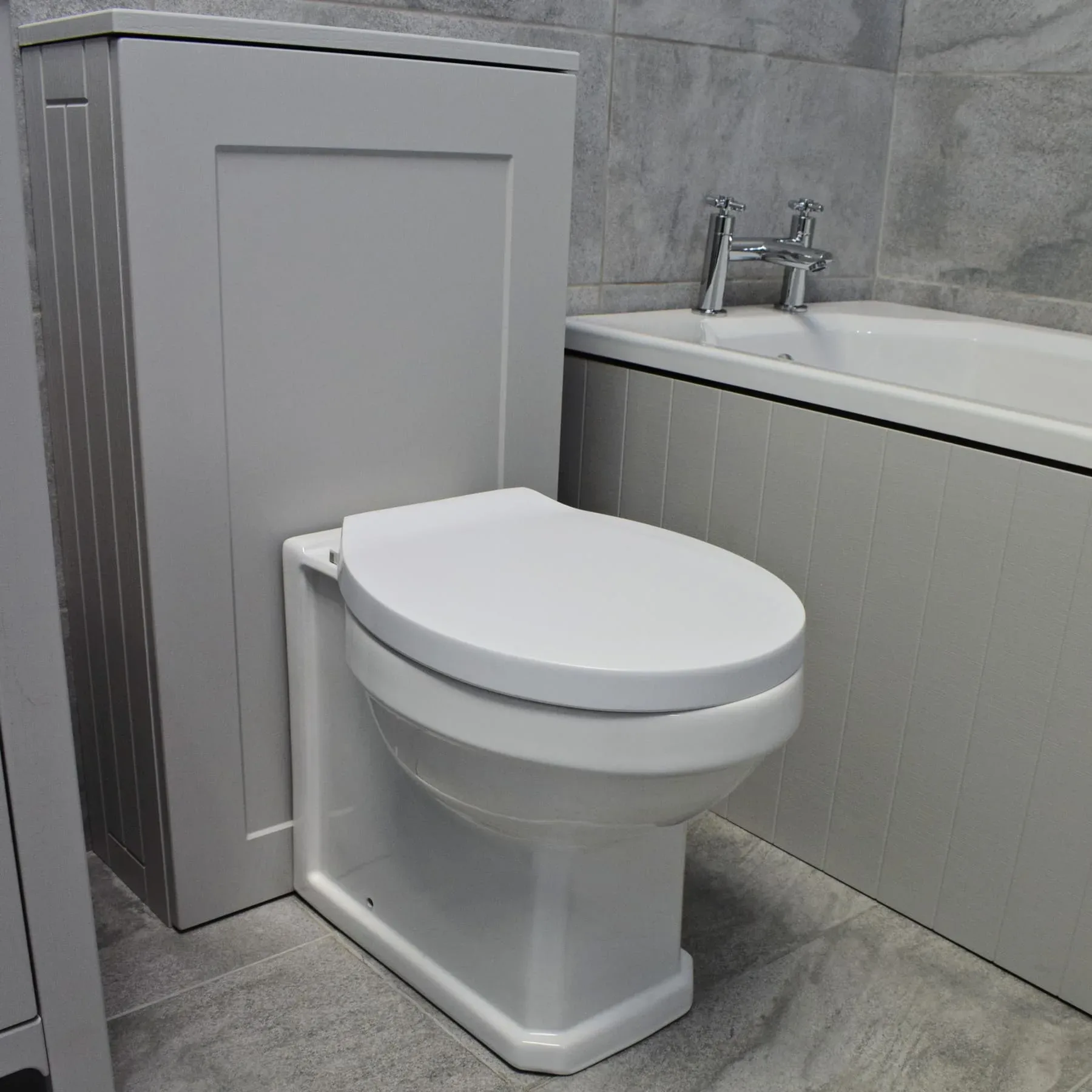 Derby Bathroom Suite Vanity Sink Unit + Toilet + Bath – Light Grey 6 Derby Bathroom Suite Vanity Sink Unit + Toilet + Bath – Light Grey - Image 4