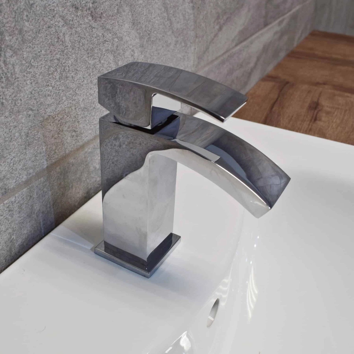 1740mm Walnut Oak Finish Bathroom Furniture Storage Suite Set Sink + Toilet 7 1740mm Walnut Oak Finish Bathroom Furniture Storage Suite Set Sink + Toilet - Image 5