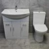 Bathroom Storage Vanity Sink Basin Unit + Rimless Toilet Suite 550 650 750 850mm 1 Bathroom Storage Vanity Sink Basin Unit + Rimless Toilet Suite 550 650 750 850mm -UK Bathroom Products Sales 2024 KIT734 750 St Moritz Molly Melissa Toilet Front