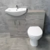 1050mm Grey Ash Finish Bathroom Furniture Vanity Set Basin Sink + WC Toilet Unit