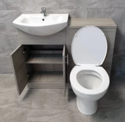 1050mm Grey Ash Finish Bathroom Furniture Vanity Set Basin Sink + WC Toilet Unit 14 1050mm Grey Ash Finish Bathroom Furniture Vanity Set Basin Sink + WC Toilet Unit -UK Bathroom Products Sales 2024 KIT801 A Grey Ash 1050mm Set Std Pan Comp 3 jpg webp