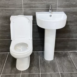 Clearance Dakota Basin & Charlotte Close Coupled Toilet Set Bathroom Suite 14 Clearance Dakota Basin & Charlotte Close Coupled Toilet Set Bathroom Suite -UK Bathroom Products Sales 2024 KIT812 Dakota Basin Charlie WC Open jpg webp