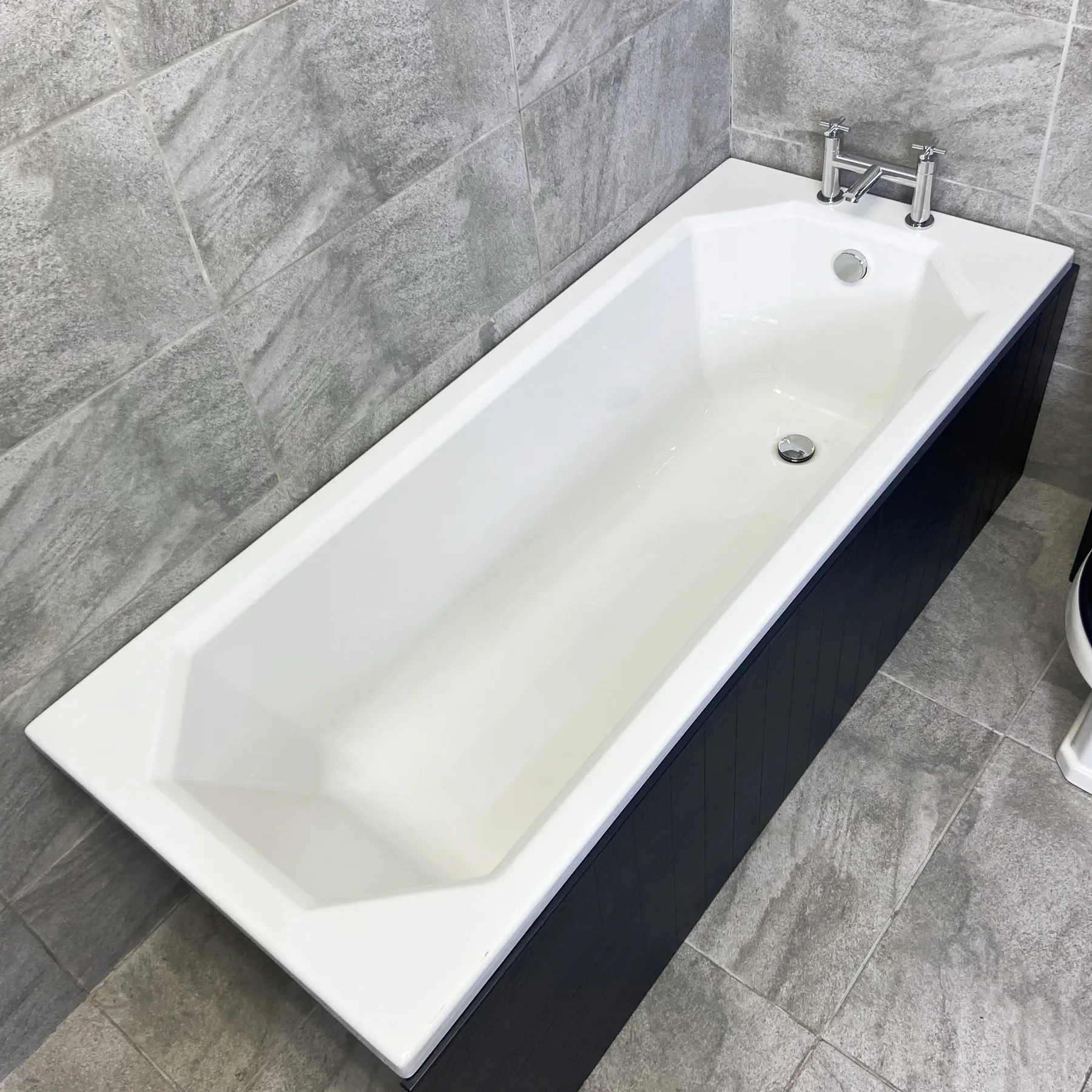 Derby Indigo Blue Bathroom Furniture Suite Sink Storage Unit + Toilet + Bath 5 Derby Indigo Blue Bathroom Furniture Suite Sink Storage Unit + Toilet + Bath - Image 3