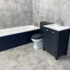Derby Indigo Blue Bathroom Furniture Suite Sink Storage Unit + Toilet + Bath