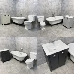 Derby Complete Traditional Roll Top Freestanding Bath Suite Inc Vanity Unit
