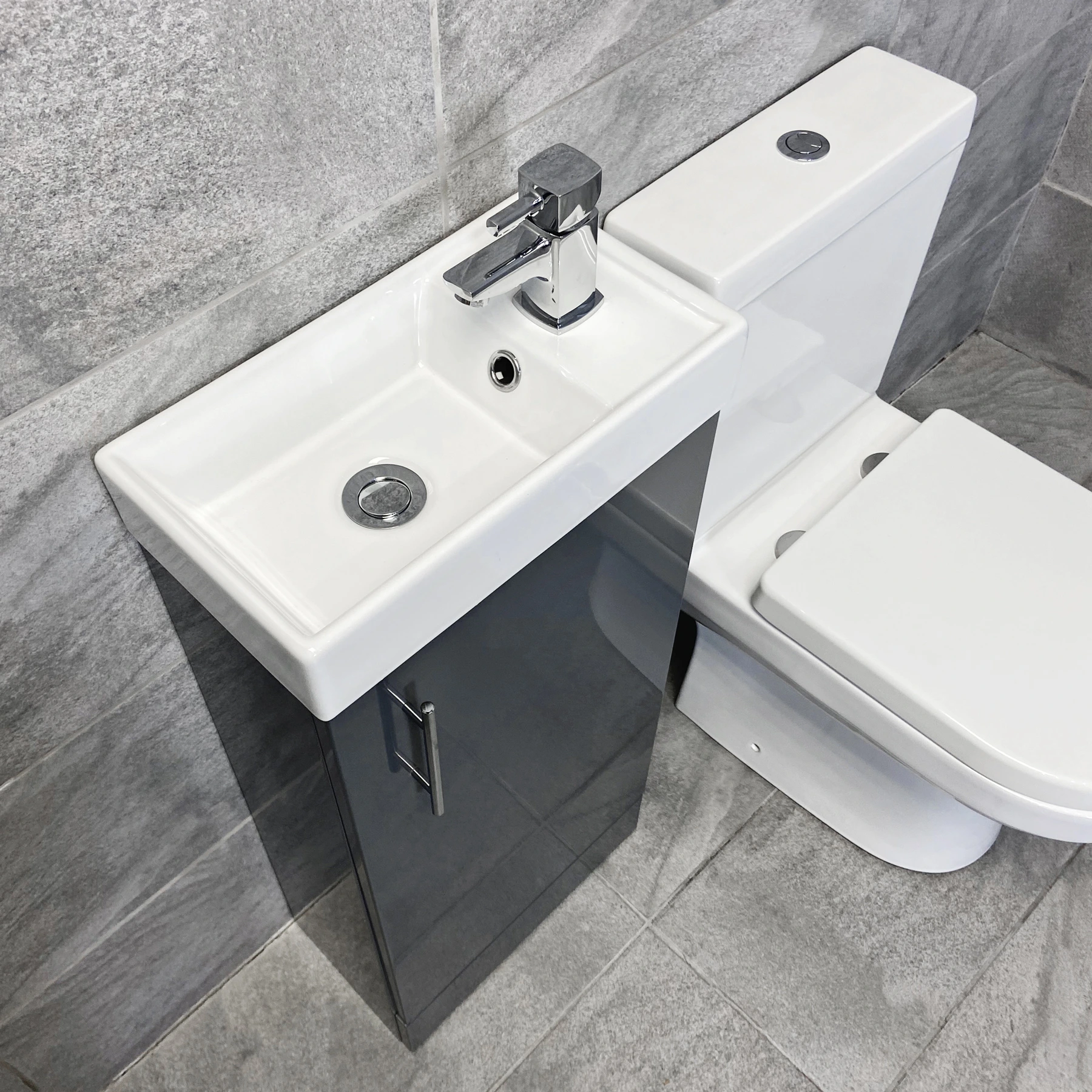400mm Cube Cloakroom White Or Grey Vanity Basin Sink Unit With Toilet Ensuite 5 400mm Cube Cloakroom White Or Grey Vanity Basin Sink Unit With Toilet Ensuite - Image 3