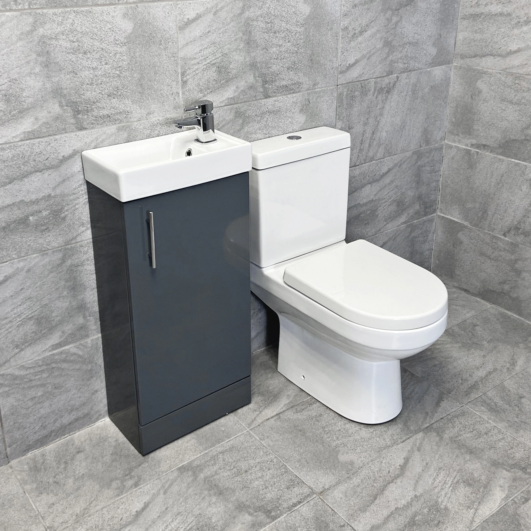 400mm Cube Cloakroom White Or Grey Vanity Basin Sink Unit With Toilet Ensuite 10 400mm Cube Cloakroom White Or Grey Vanity Basin Sink Unit With Toilet Ensuite - Image 8