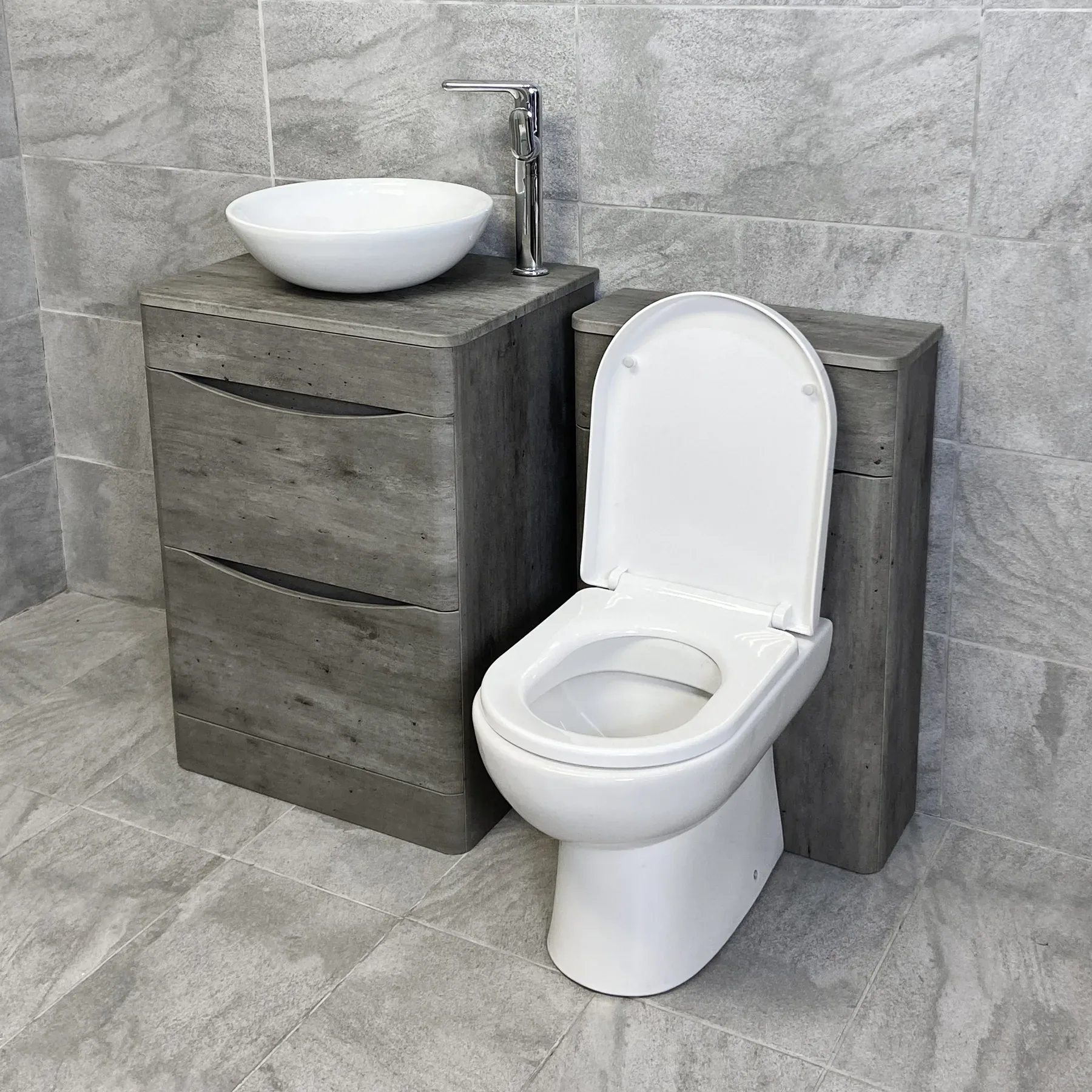 Aegean Floorstanding Vanity & WC Set Unit With Wok Basin & Tap In 4 Colours 5 Aegean Floorstanding Vanity & WC Set Unit With Wok Basin & Tap In 4 Colours - Image 3