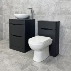 Aegean Floorstanding Vanity & WC Set Unit With Wok Basin & Tap In 4 Colours 25 Aegean Floorstanding Vanity & WC Set Unit With Wok Basin & Tap In 4 Colours -UK Bathroom Products Sales 2024 KIT901 MGC Matt Dark Grey FS WOK WC Echo Side 1 jpg webp