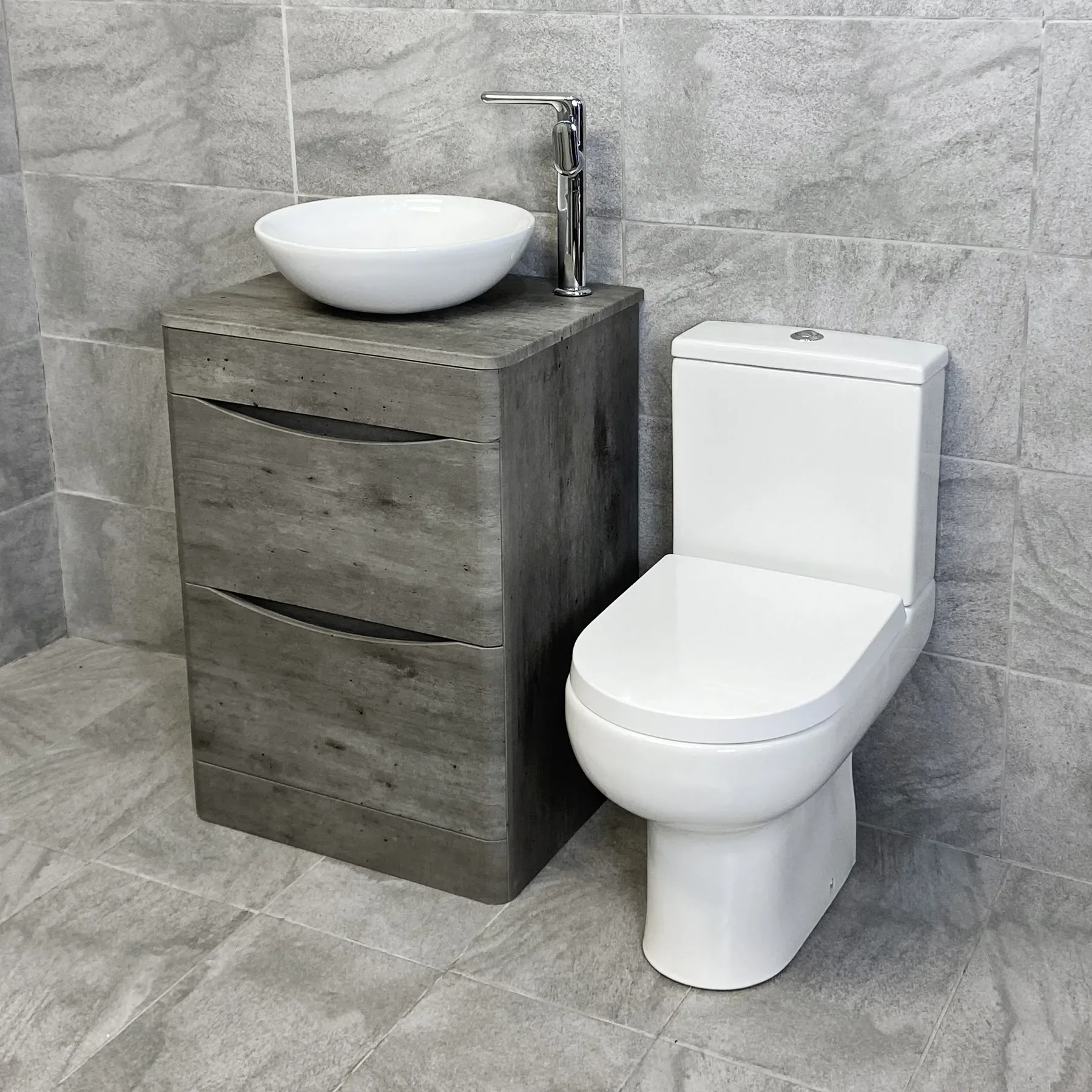 Aegean Floorstanding Vanity & Toilet Set Unit With Wok Basin & Tap In 4 Colours 8 Aegean Floorstanding Vanity & Toilet Set Unit With Wok Basin & Tap In 4 Colours - Image 6