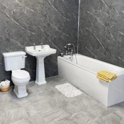 Carlton Imelda Traditional Complete Bathroom Suite Inc Anti Slip Bath + Taps