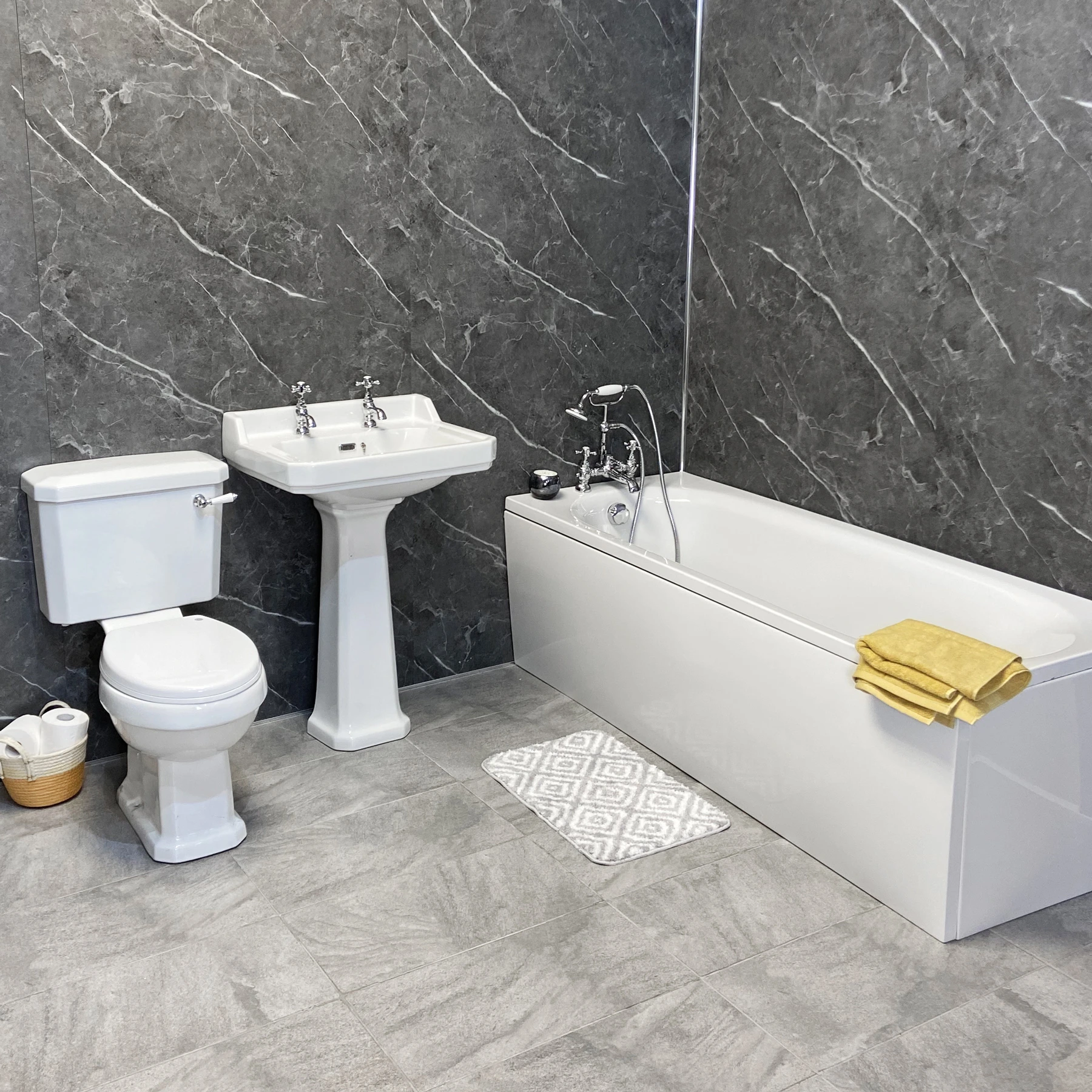 Carlton Imelda Traditional Complete Bathroom Suite Inc Anti Slip Bath + Taps 3 Carlton Imelda Traditional Complete Bathroom Suite Inc Anti Slip Bath + Taps