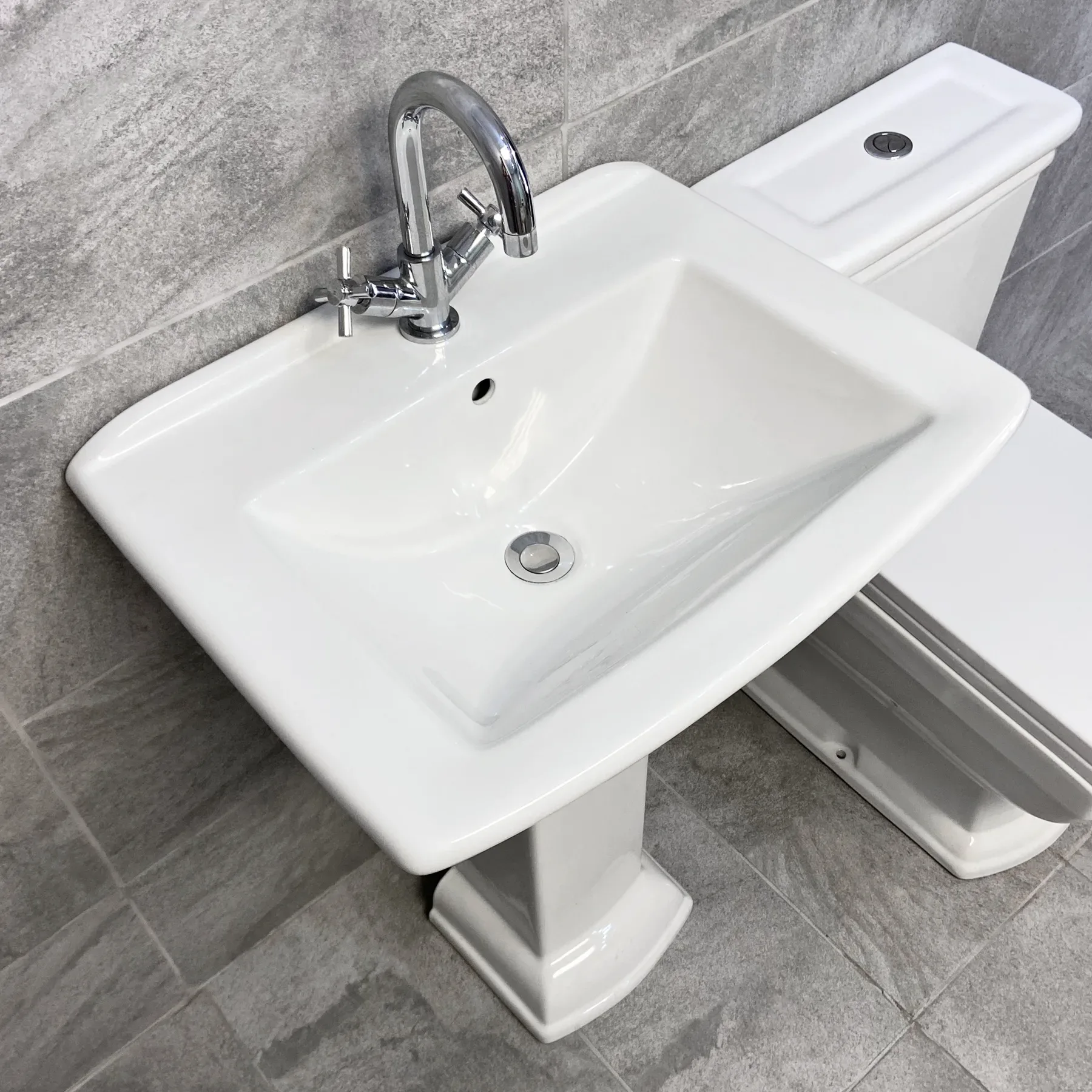 Harriet Art Deco Style Basin & Toilet Set Bathroom Suite Traditional Style 4 Harriet Art Deco Style Basin & Toilet Set Bathroom Suite Traditional Style - Image 2