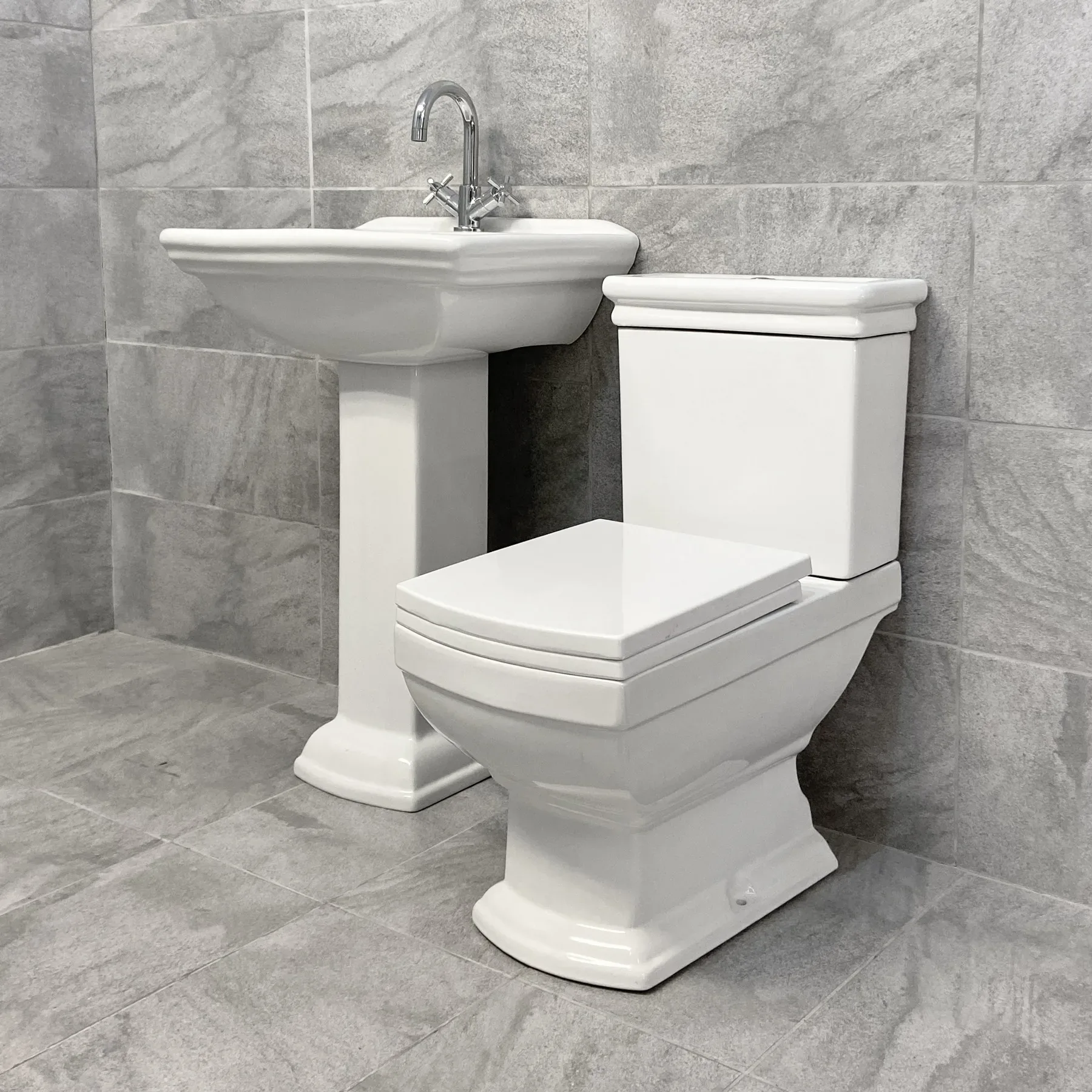 Harriet Art Deco Style Basin & Toilet Set Bathroom Suite Traditional Style 6 Harriet Art Deco Style Basin & Toilet Set Bathroom Suite Traditional Style - Image 4