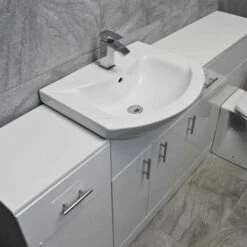 1740mm White Gloss Bathroom Furniture Storage Suite Set Sink + Toilet 12 1740mm White Gloss Bathroom Furniture Storage Suite Set Sink + Toilet -UK Bathroom Products Sales 2024 Kit723 A White Gloss Vanity Pippa Basin Amy
