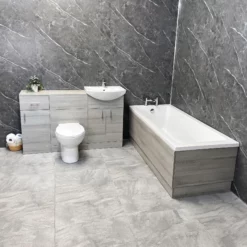 Siera Modern Grey Ash 1400mm Complete Vanity Suite Inc Taps Toilet Unit + Bath