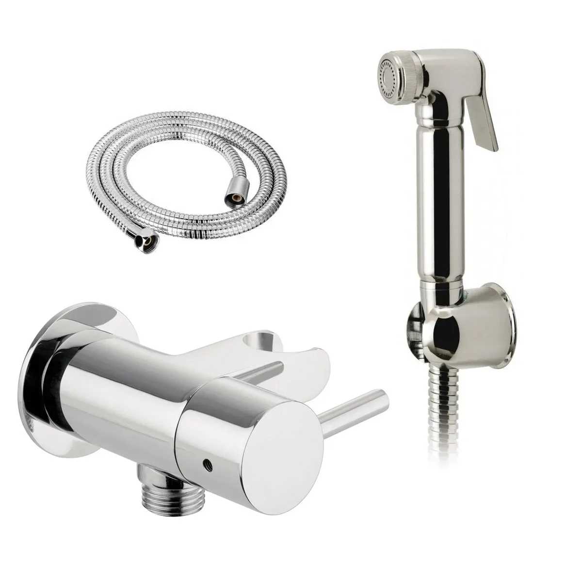 Shattaf Douche Mixer Tap, Hose & Wall Outlet Set For Bidet 3 Shattaf Douche Mixer Tap, Hose & Wall Outlet Set For Bidet