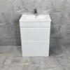 Luna Floor Standing 600mm White Gloss Vanity Unit With Optional Blade Tap