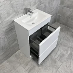Luna Floor Standing 600mm White Gloss Vanity Unit With Optional Blade Tap 9 Luna Floor Standing 600mm White Gloss Vanity Unit With Optional Blade Tap -UK Bathroom Products Sales 2024 Lucca Luna Vanity Open jpg webp