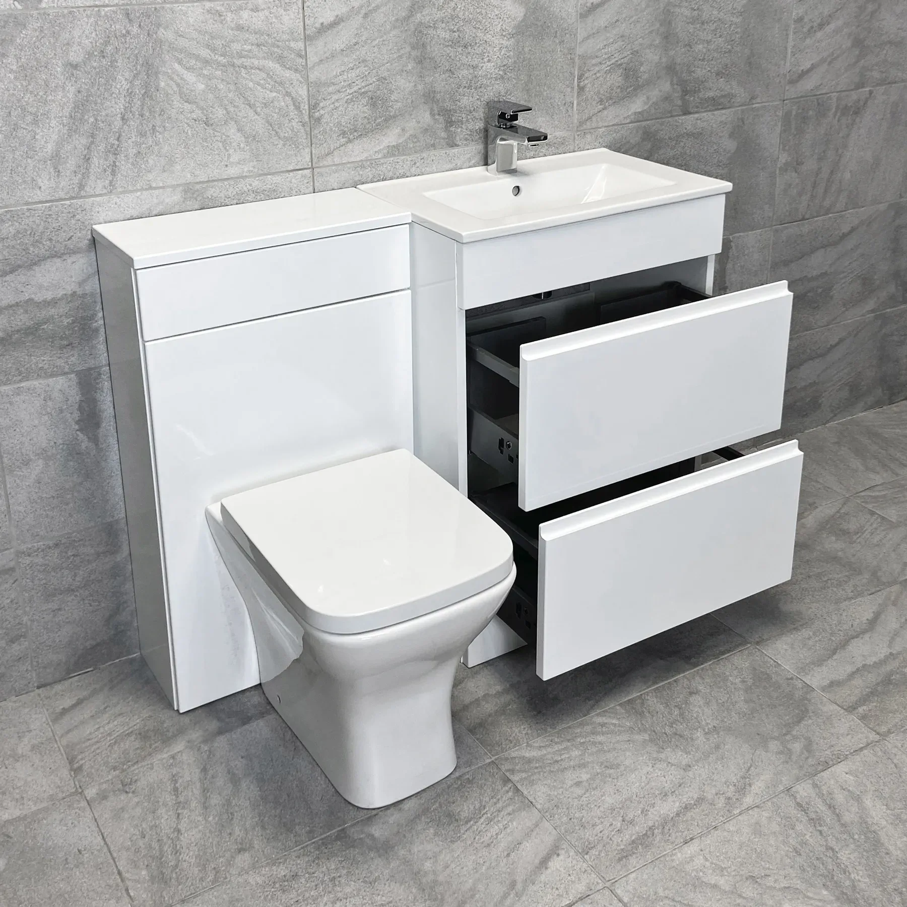 1100mm Luna Vanity Furniture Basin Sink And Toilet Set Bathroom Suite Units 4 1100mm Luna Vanity Furniture Basin Sink And Toilet Set Bathroom Suite Units - Image 2