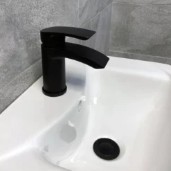 Vanity Unit Bathroom Sink Basin Storage With Black Handles White – Various Sizes 18 Vanity Unit Bathroom Sink Basin Storage With Black Handles White – Various Sizes -UK Bathroom Products Sales 2024 Mediterranean 450mm Black Handles Tap 5 jpg webp