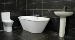 Molly Freestanding Bath Suite Deck Mounted Taps Option Modern Bathroom Suite