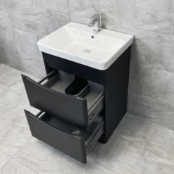 Aegean Satin Black Bathroom Furniture 1100mm Basin Sink Unit + Toilet Suite 13 Aegean Satin Black Bathroom Furniture 1100mm Basin Sink Unit + Toilet Suite -UK Bathroom Products Sales 2024 Moonstone Satin Black FS Drawers jpg webp 1
