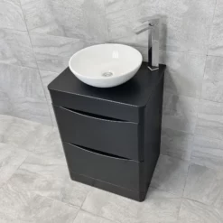 Aegean Satin Black Floorstanding Bathroom Vanity Unit Suite With Wok Basin & Tap 11 Aegean Satin Black Floorstanding Bathroom Vanity Unit Suite With Wok Basin & Tap -UK Bathroom Products Sales 2024 Moonstone Satin Black FS Wok Basin jpg webp 1
