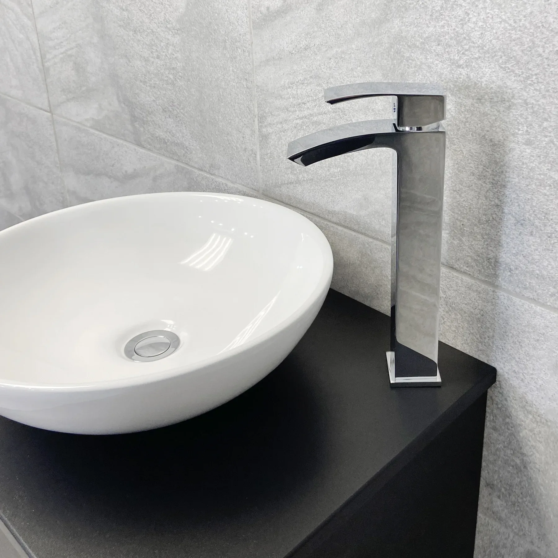 Aegean Satin Black Floorstanding Vanity Unit & Toilet Suite With Wok Basin & Tap 6 Aegean Satin Black Floorstanding Vanity Unit & Toilet Suite With Wok Basin & Tap - Image 4