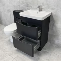 Aegean Satin Black Bathroom Furniture 1100mm Basin Sink Unit + Toilet Suite 10 Aegean Satin Black Bathroom Furniture 1100mm Basin Sink Unit + Toilet Suite -UK Bathroom Products Sales 2024 Moonstone Satin Black WC Echo Open jpg webp