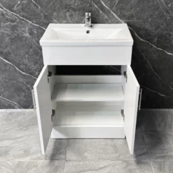 Naomi 600mm Vanity Basin Sink Unit + Short Projection Toilet Bathroom Set White 12 Naomi 600mm Vanity Basin Sink Unit + Short Projection Toilet Bathroom Set White -UK Bathroom Products Sales 2024 Naomi 600mm Vanity Unit New Basin Open Sep 23 1