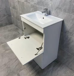 Nicky 600mm Square Vanity Unit & Ceramic Basin Sink Bathroom Drawer White Gloss 12 Nicky 600mm Square Vanity Unit & Ceramic Basin Sink Bathroom Drawer White Gloss -UK Bathroom Products Sales 2024 Nicky 600mm Floorstanding Vanity Sink Unit Bathroom Storage Inc Ceramic Basin 224838422638 2 jpg webp