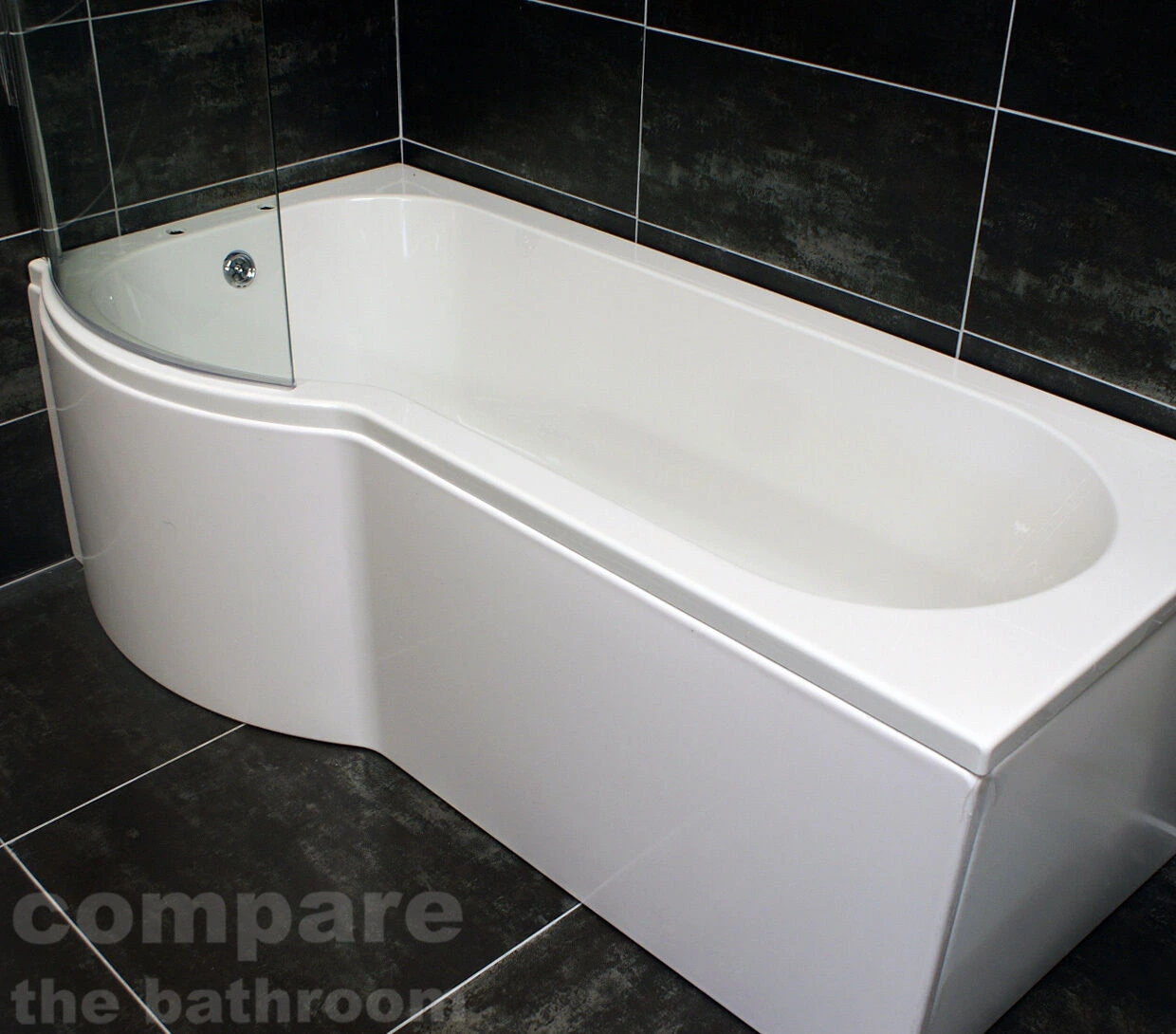 P Shape Showerbath With Panel And Screen – Left Hand Options 3 P Shape Showerbath With Panel And Screen – Left Hand Options