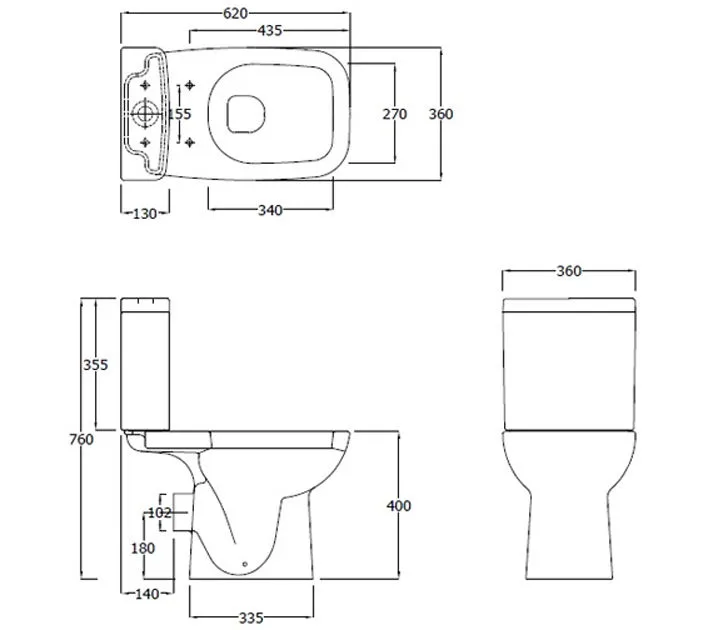 Rak Origin Close Coupled Toilet Short Projection WC Inc Soft Close Seat Compact 4 Rak Origin Close Coupled Toilet Short Projection WC Inc Soft Close Seat Compact - Image 2